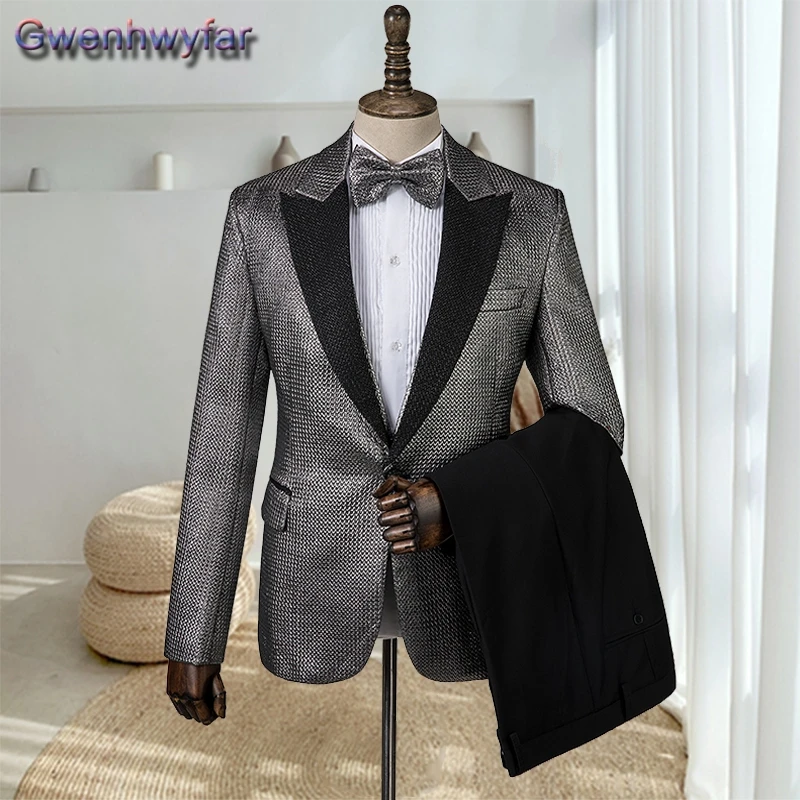 

Gwenhwyfar однобортные костюмы Terno Masculino приталенные мужские деловые смокинги для свадебной вечеринки изготовленные на заказ блейзеры для жениха жилет брюки
