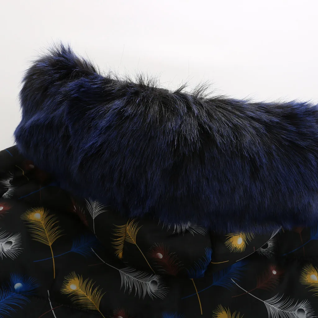 JAYCOSIN женская верхняя одежда пальто зимний принт длинный пуховик хлопковое с