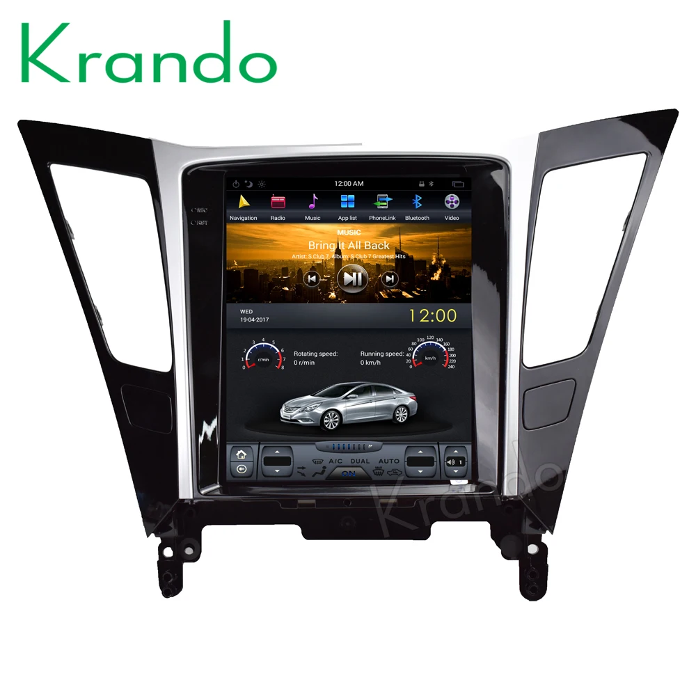 Вертикальный сенсорный экран Krando Android 9 0 10 4 дюйма Тесла для Hyundai Sonata 8 2011 2014