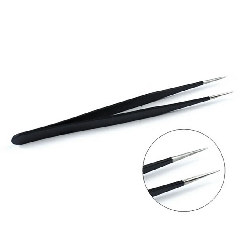 1PC Straight Tweezer 1/16/32 шт. голографическая огонь прозрачные наклейки, трафарет для маникюра наклейки для дизайна ногтей, украшения, пламя пожаров наклейки для ногтей - Цвет: 1PC Straight Tweezer