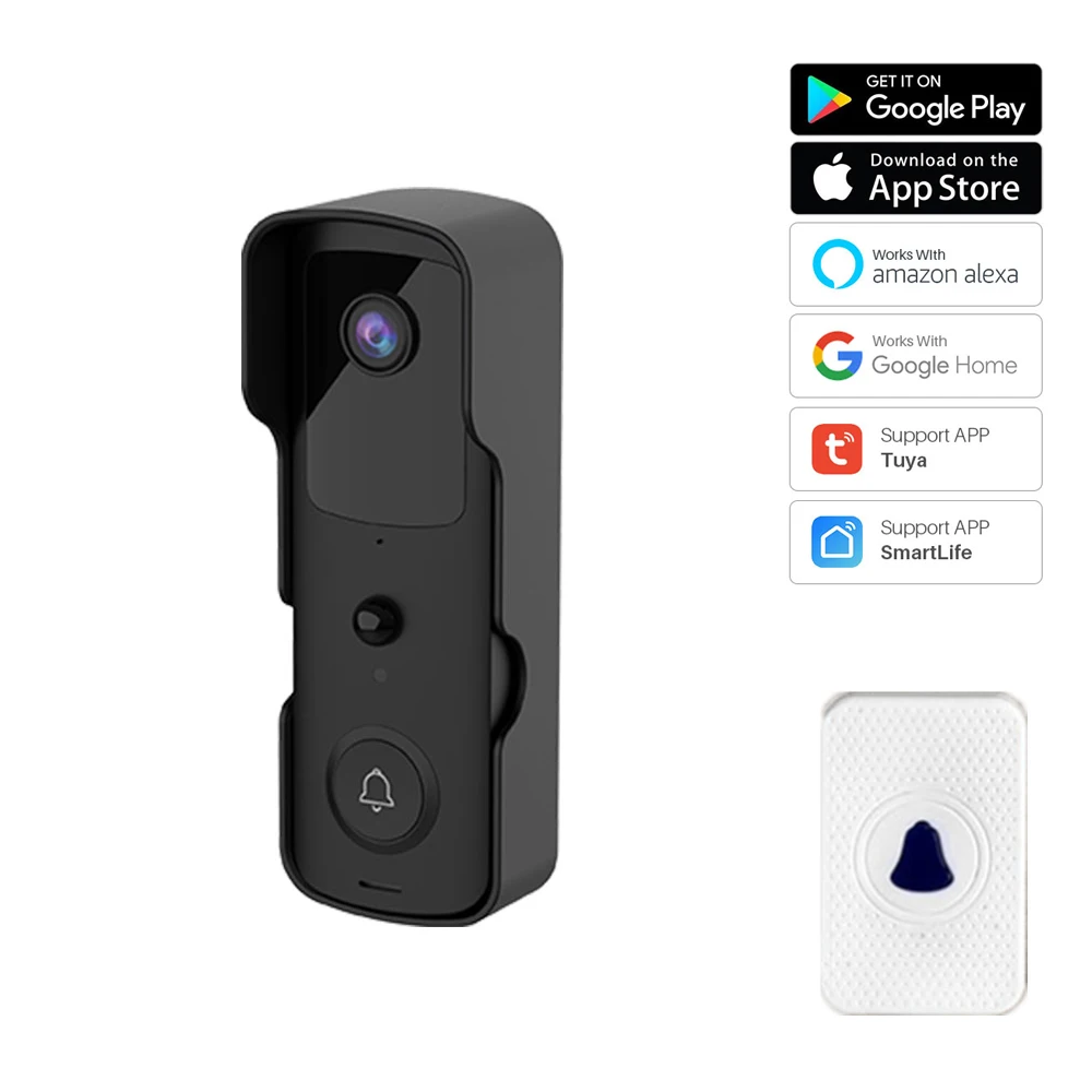 

Беспроводной дверной звонок с Wi-Fi и ИК-подсветкой, 720P