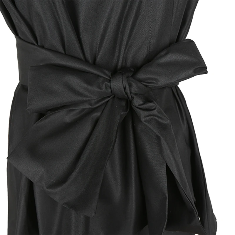 Женская Асимметричная блузка TWOTWINSTYLE летняя без рукавов с поясом и V-образным