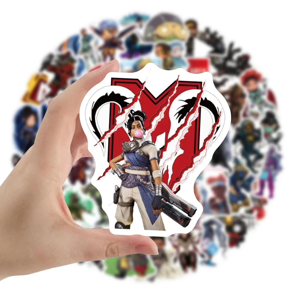 Juego de pegatinas de Apex Legends para ni&ntilde;os, pegatinas impermeables para montar en monopat&iacute;n, equipaje, port&aacute;til, guitarra, coche, pegatinas de dibujos animados para pared, juguete para ni&ntilde;os, 10/30/50 Uds.-1