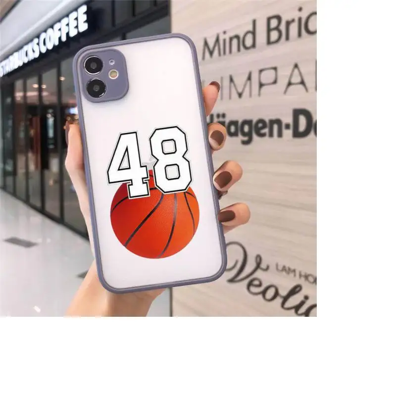 

Simple art basketball lucky numbers Phone Case Matte Transparent for iPhone 7 8 11 12 s mini pro X XS XR MAX Plus cover funda