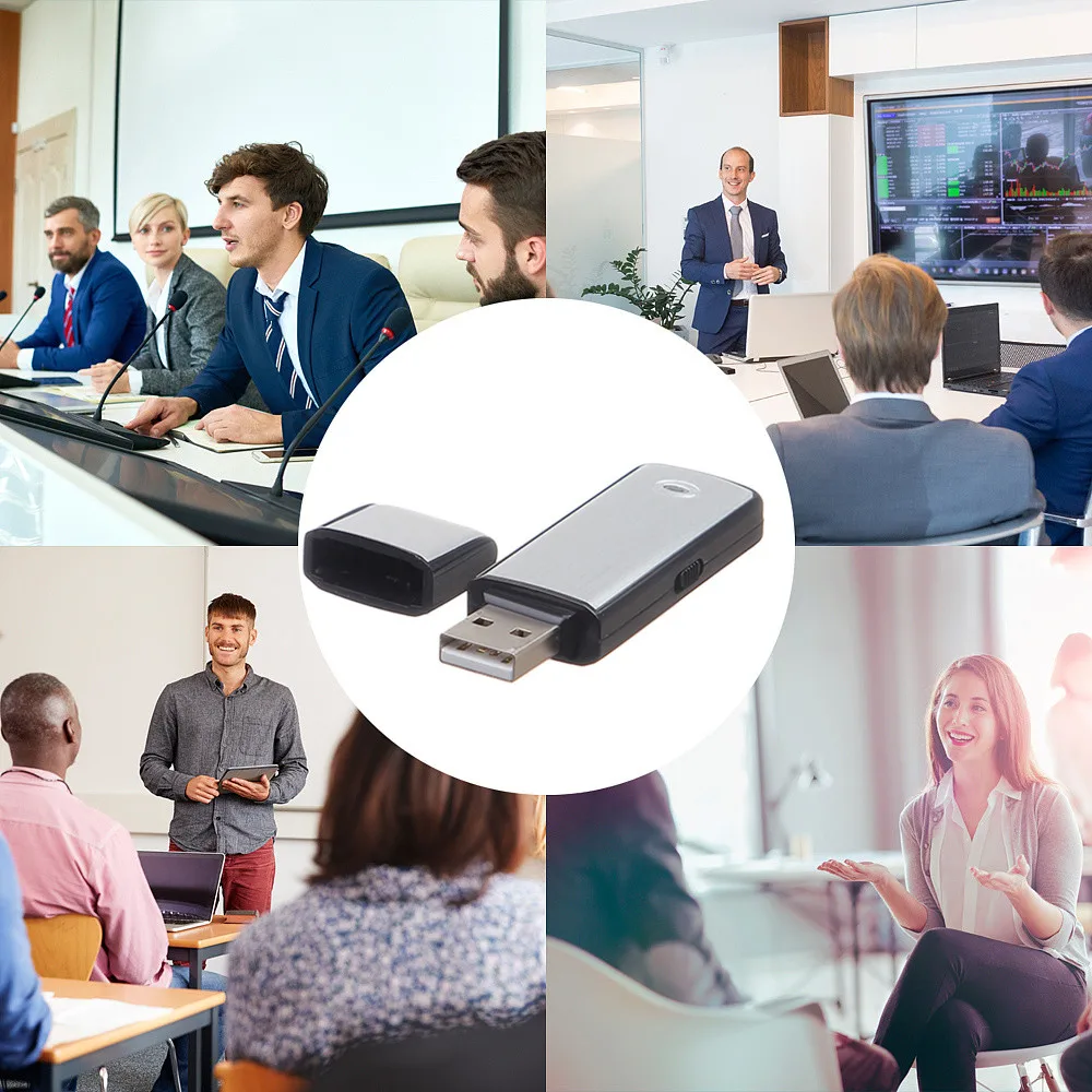 Цифровой аудиодиктофон 32G/8 ГБ USB-диктофон перезаряжаемый флеш-накопитель для