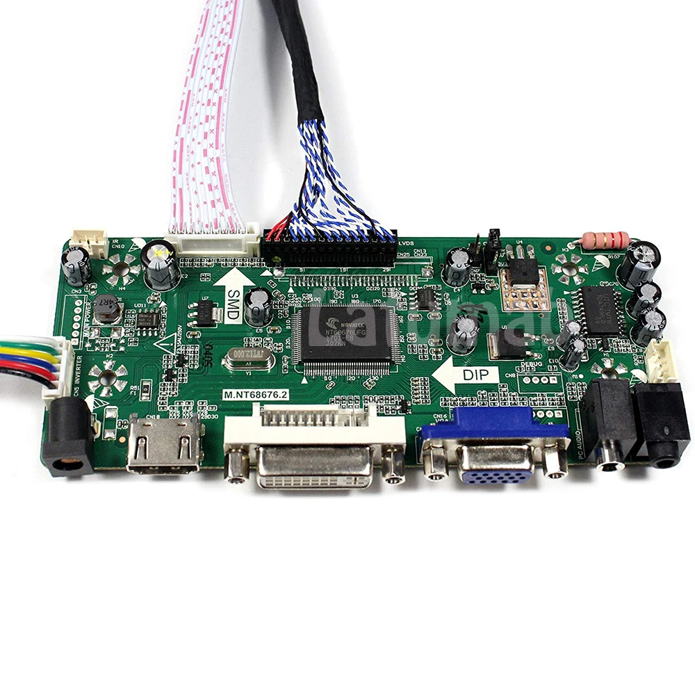 Latumab Новый ЖК-светодиодный LVDS контроллер плата драйвер комплект для QD14WL01 HDMI + DVI VGA