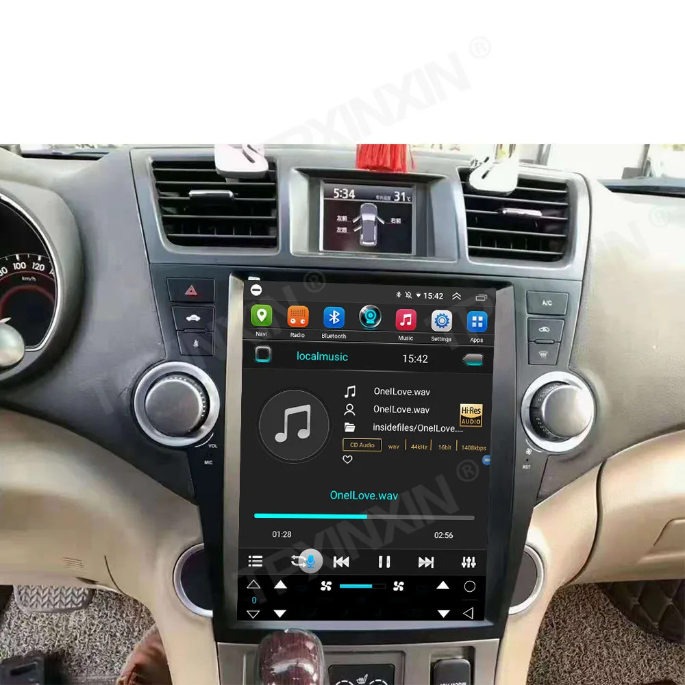 Автомобильный радиоприемник Tesla IPS экран 12 1 дюйма Android 10 для Toyota Highlander 2007 - 2013