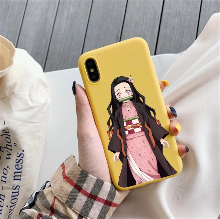 Камадо Nezuko Kimetsu без Yaiba демон убийца ТПУ, конфетный мягкий чехол для телефона для iphone 6/6s, 6 Plus/6s Plus, 7 Plus/8, XS XM X 11 pro