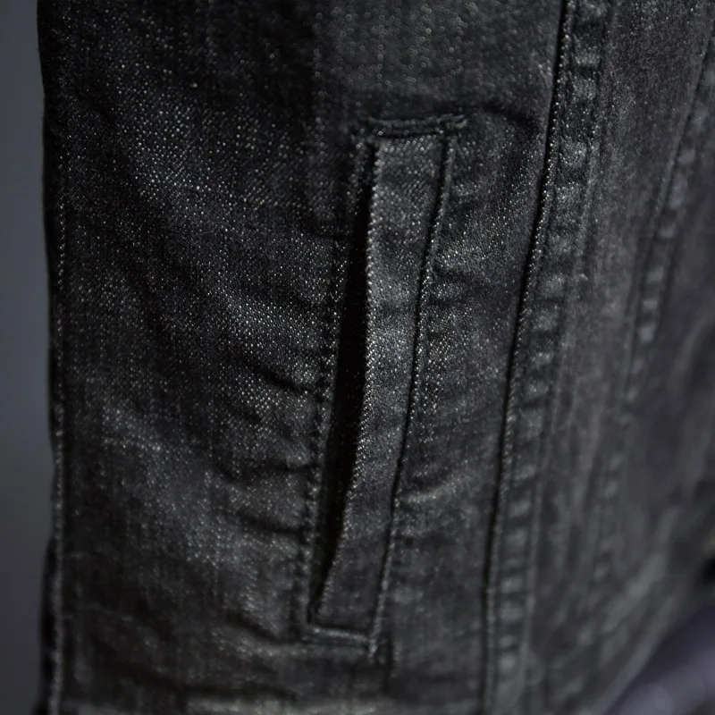 Куртка мужская джинсовая тактическая однотонная повседневная куртка пилота ВВС