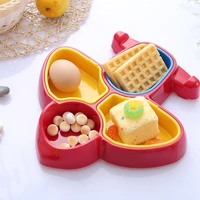 useful baby plate high quality children cartoon cute aircraft shaped multi compartment feeding tableware meal bowl beat gift