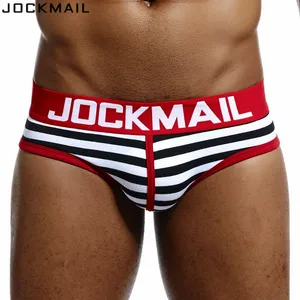 Трусы JOCKMAIL мужские в полоску, Брендовое нижнее белье, пикантные трусы слипы, гей-трусы