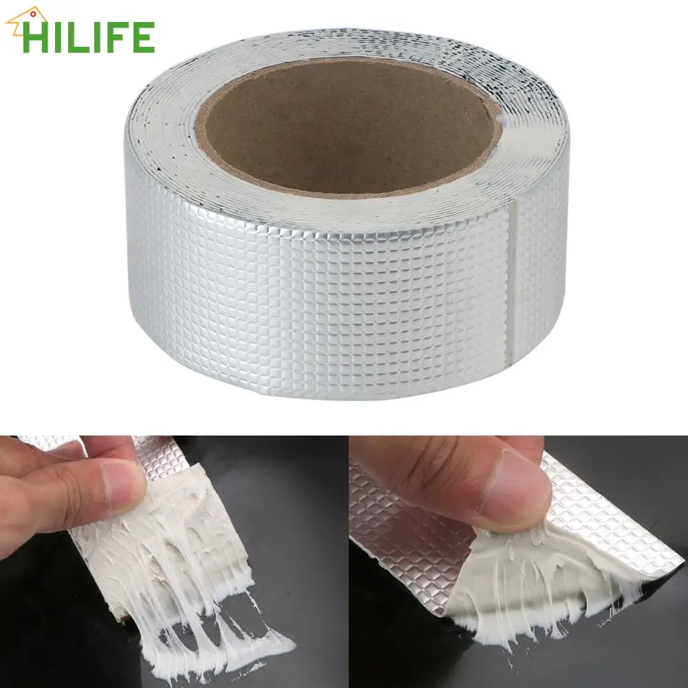 

Aluminum Foil Adhesive Tape Home Renovation Tools Thicken Butyl Tape Thicken Super Repair Crack Waterproof Duct Tape 5M