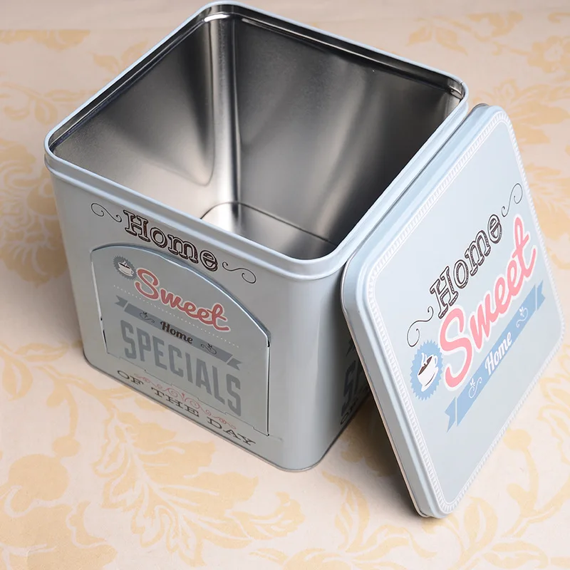 Металлическая квадратная банка для хранения классический скандинавский