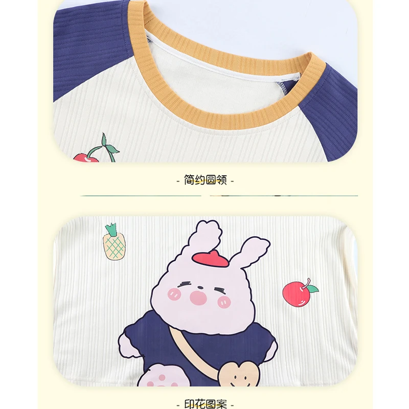 

2021 New Women Summer Pajamas Short-Sleeved Trousers Two-Piece Suit Thin Home Service Outer Wear Bathing Pajamas