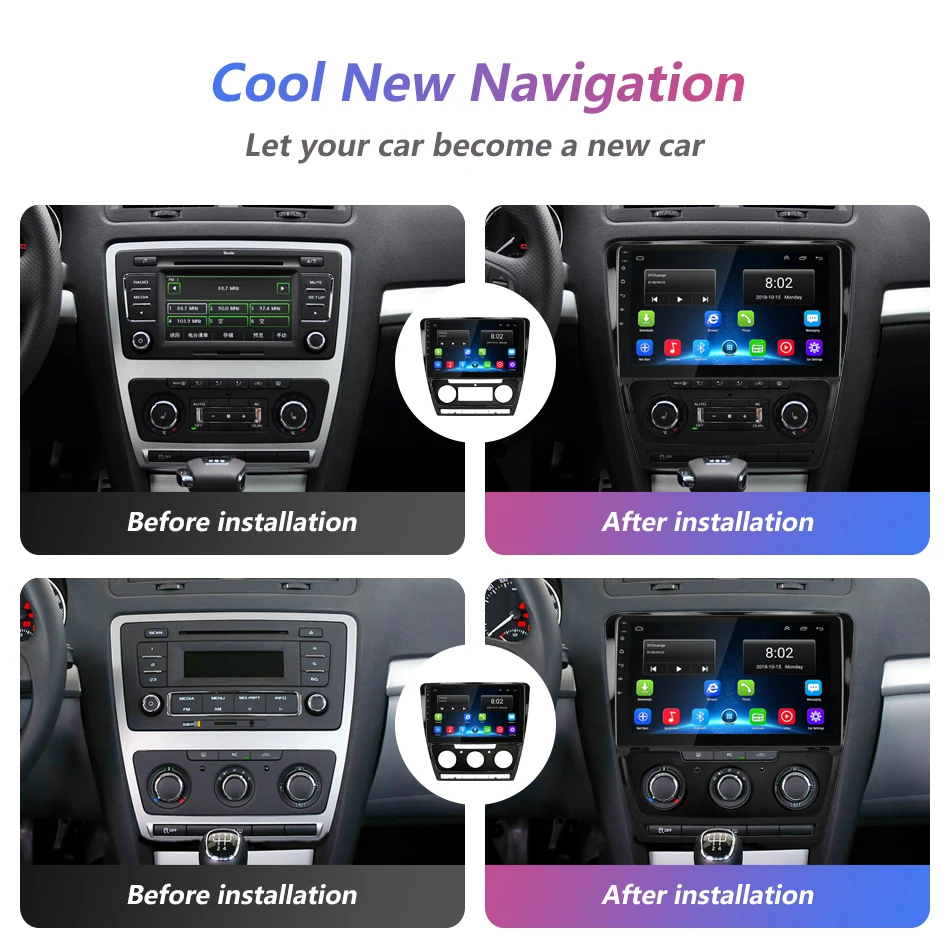 Jansite Android Автомобильная магнитола для Skoda Octavia 2 A5 2008-2013 gps навигация 4G сеть wifi Аудио плеер 2 din радио тюнер