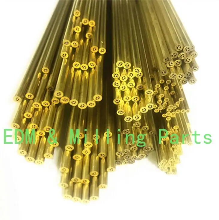 100PC/50PC/40PC EDM Drilling Machine Brass Electrode Tube Multi-Channel 1.0mm - 2.3mm 400mm For CNC Machine Service