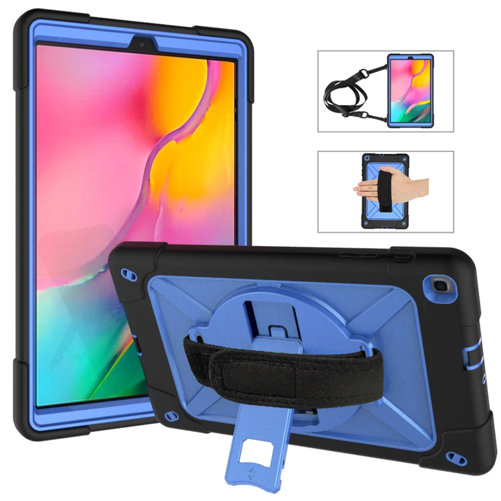 as photo Tab A 10,1 T510 чехол 360 Вращающаяся подставка/рука+ шейный ремешок для samsung Tab A 10,1 SM-T510/T515 сверхпрочный ударопрочный - Цвет: as photo