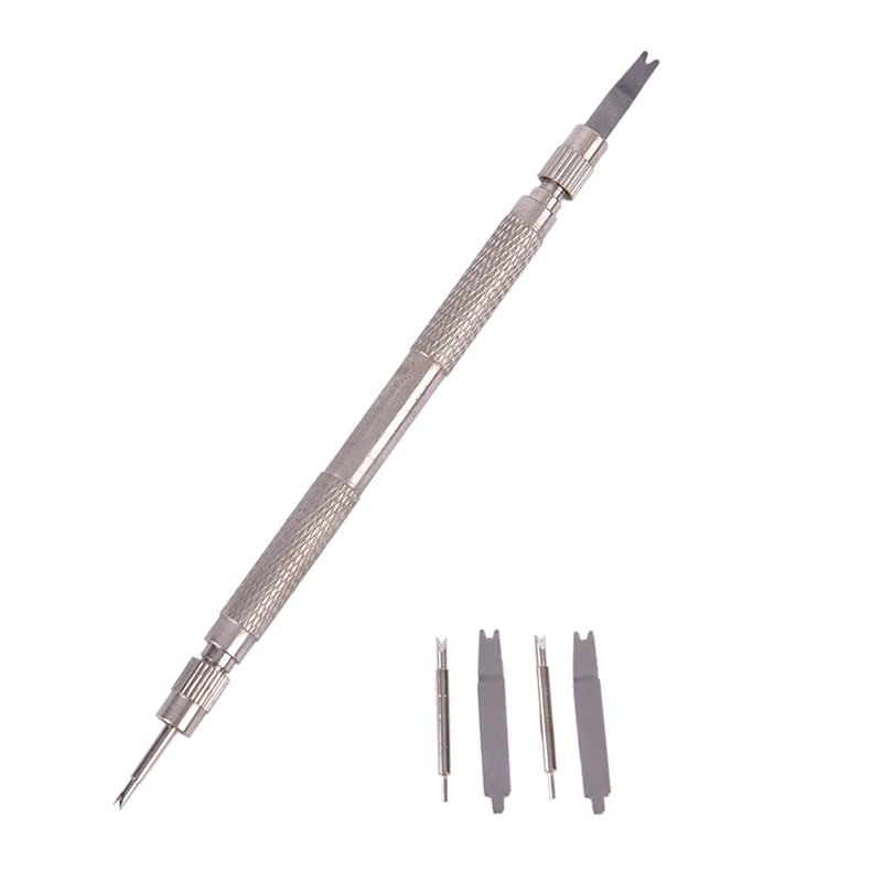 

1Set Watch Repair Spring Bar Tool Steel Link Remover Pin Pusher with Spare Tips