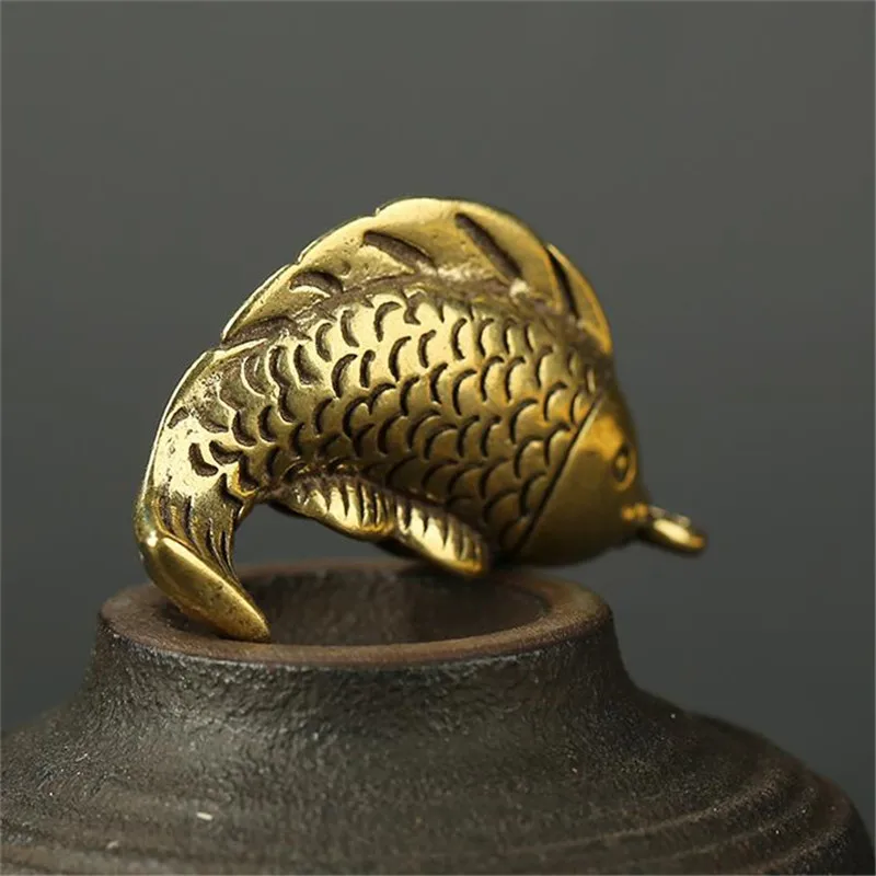 

Fish Statue Casting Animal 3D Metal Mini Figurine Home Decor Desk Room Office Decoration Gifts Free Shipping