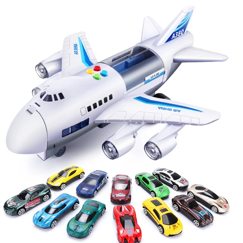 

Kids Toys Simulation Track Inertia Airplane Music Stroy With Lighting Plane Passenger Plane Toy Diecasts Car Boy Educational Toy