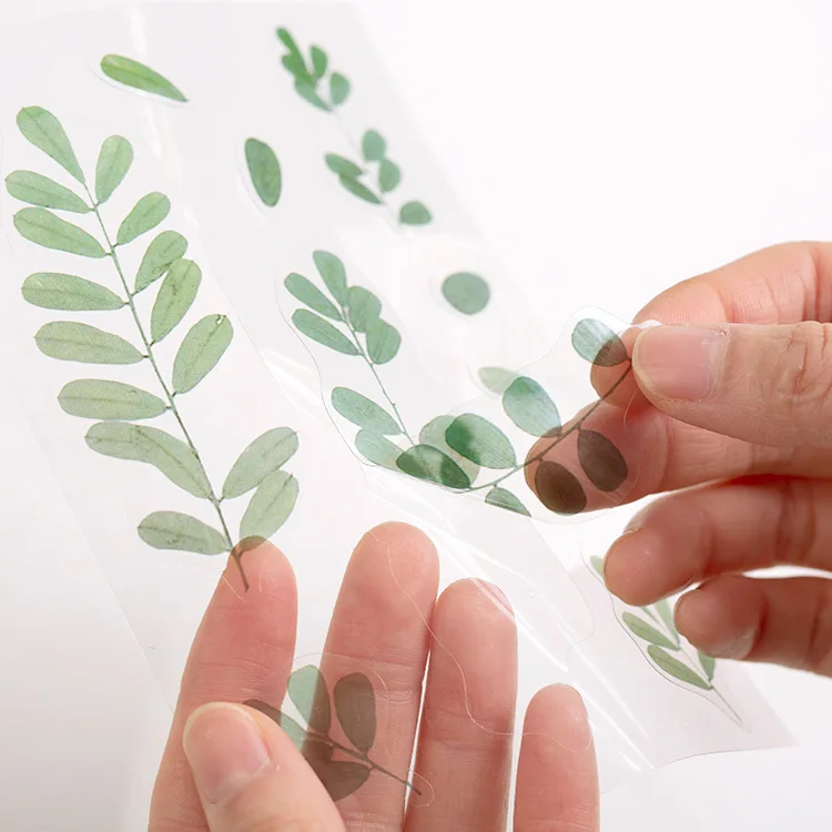 10 шт./партия каваи наклейки полупрозрачные животные растения листья Скрапбукинг