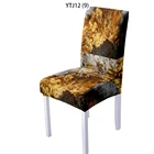 Мраморная кожа, современный оранжевый материал, съемный чехол для стула, 1246 шт., эластичная обеденная комната, защита от грязи