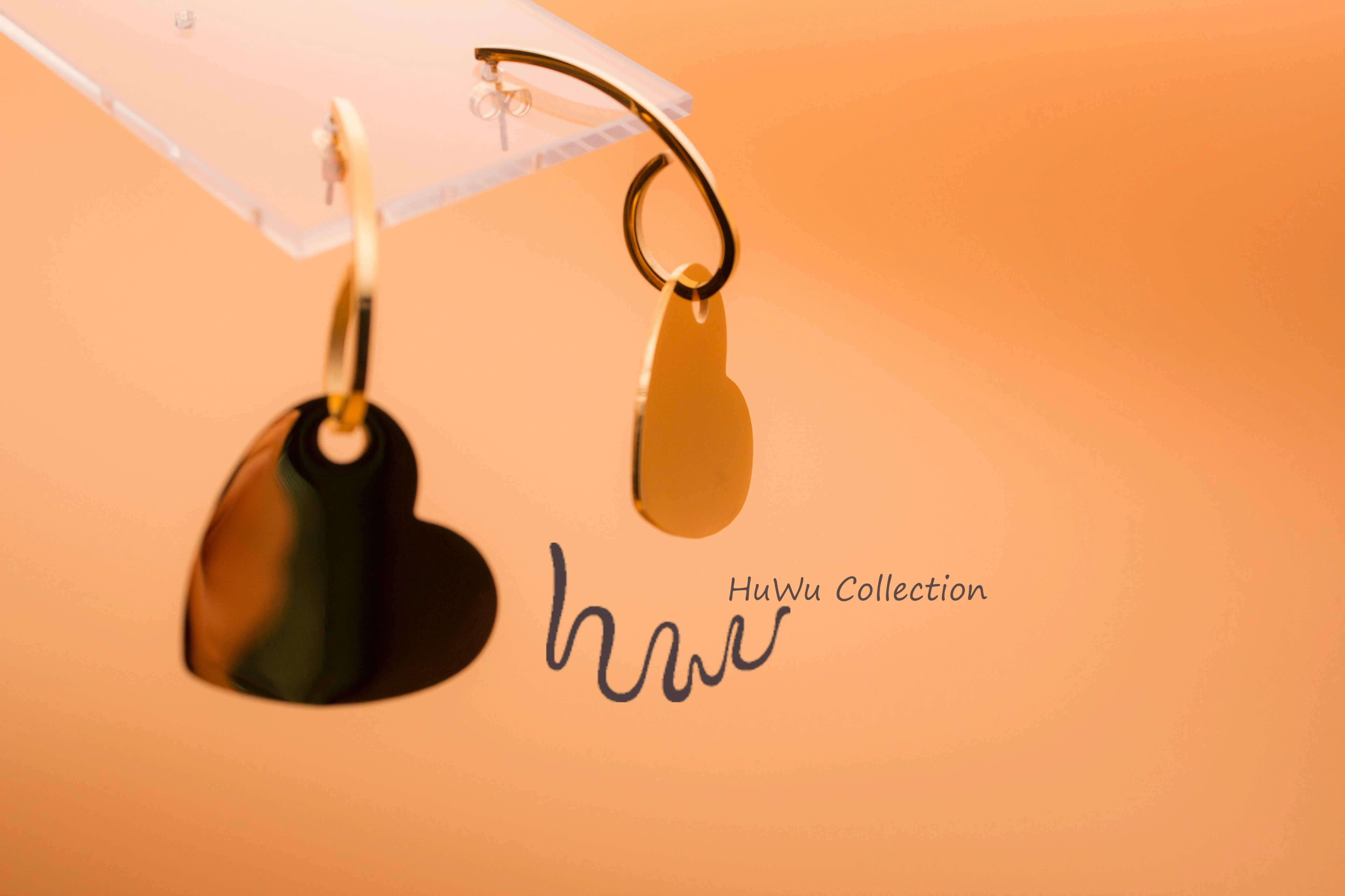 Крутые висячие серьги с большим сердцем для девочек покрытием из золота