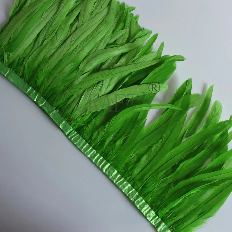 10 Yards Rooster Feather Trims 25-30cm Coque Feather Strung Chicken Feather Trimming Dress/Skirt /Costume Carnival Decoration