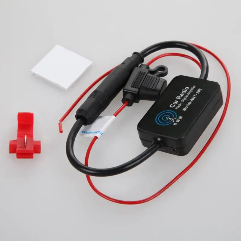 DC 10 ~ 15V FM 88-108MHz Car Antenna Signal Amp Booster Radio Amplifier Electronics Automobiles Audio Black Accessories | Автомобили и