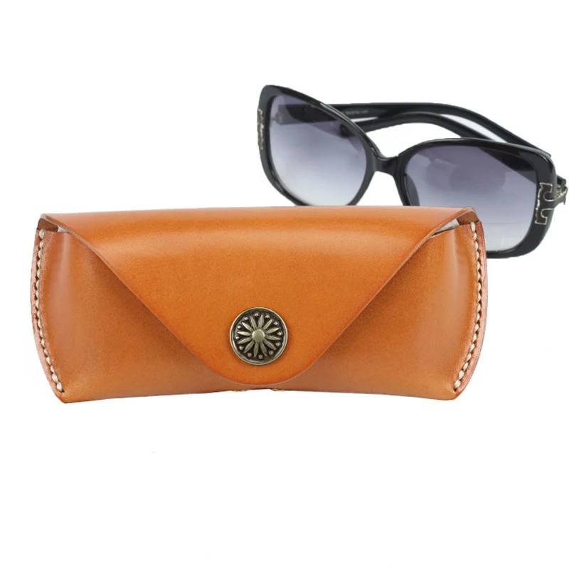 

Genuine Leather Glasses Case Box Hard Spectacles Sunglasses Bags Eyeglasses Cases Eyewear Holder Cover Accessories For Men Women