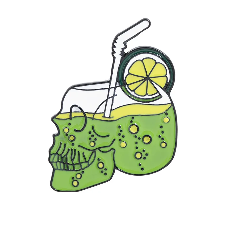 Брошь в стиле панк из металлического сплава с изображением заварочного сока