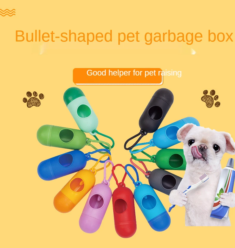 

Dog Poop Picking Bag Organizer Poop Picking Garbage Bag Bullet-Shaped Pet Trash Box