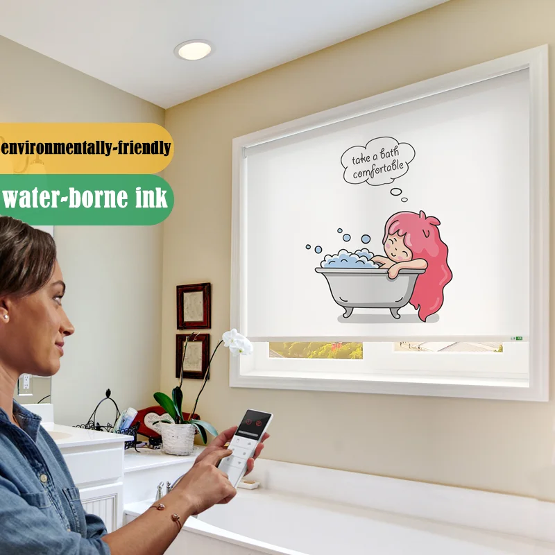 Новинка 2020 электрические роликовые Оттенки для ванной комнаты совместимы с Google