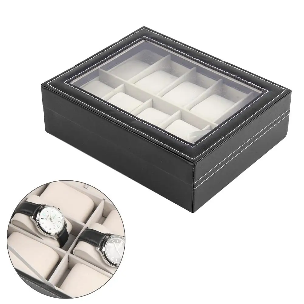Из искусственной кожи 10 слотов наручные часы дисплей коробка держатель для
