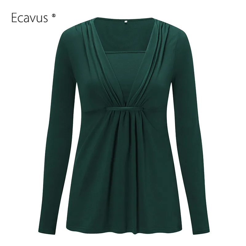 Топ для беременных Одежда грудного вскармливания плиссированный топ с длинным