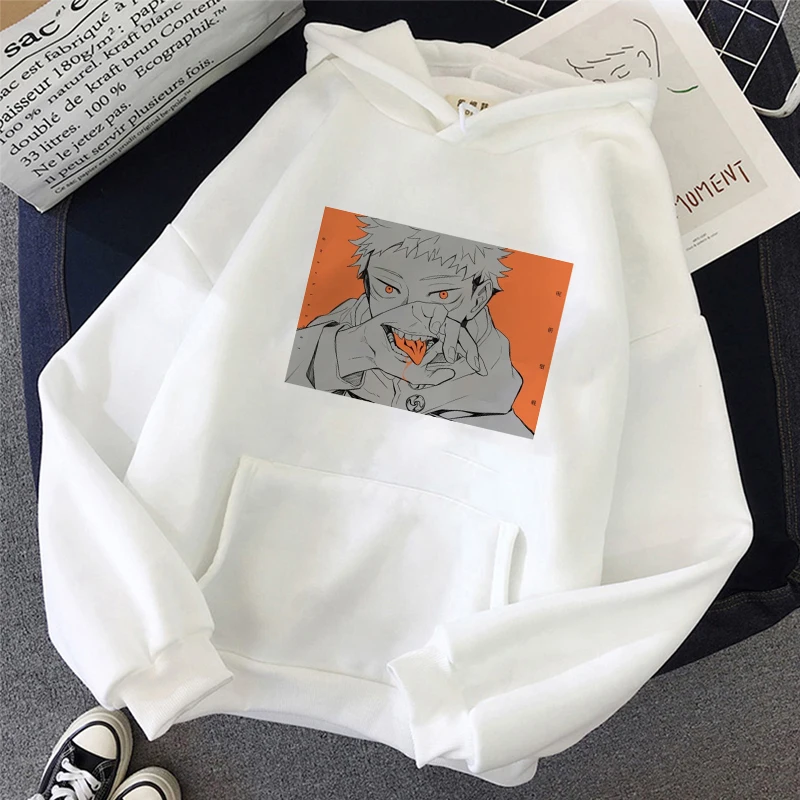 

Милый свитшот из аниме «джутсу» с принтом Kaisen в стиле Харадзюку для пар, женская уличная одежда, толстовка с капюшоном, Женский пуловер с кар...