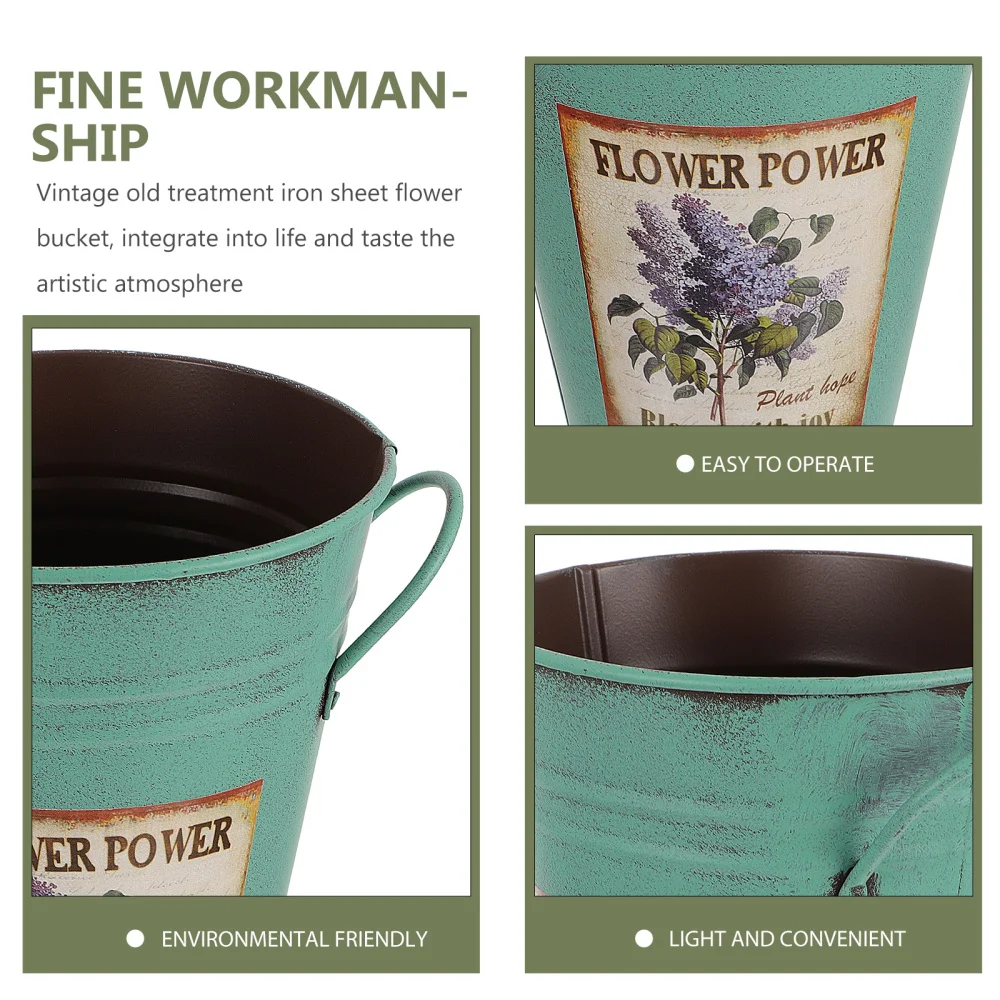 

1Pc Vintage Flower Bucket Household Dried Flower Keg Artistic Plant Bucket