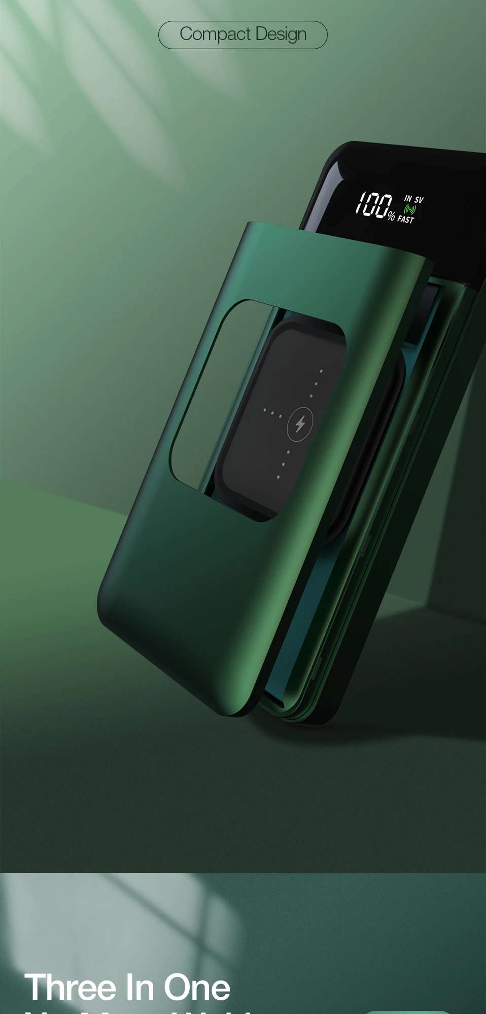 power bank 10000mah GENAI Wireless Charger Power Bank 20000mAh Fast Charging Portable Charger Powerbank for Smartphone External Battery Rechargeable mini power bank