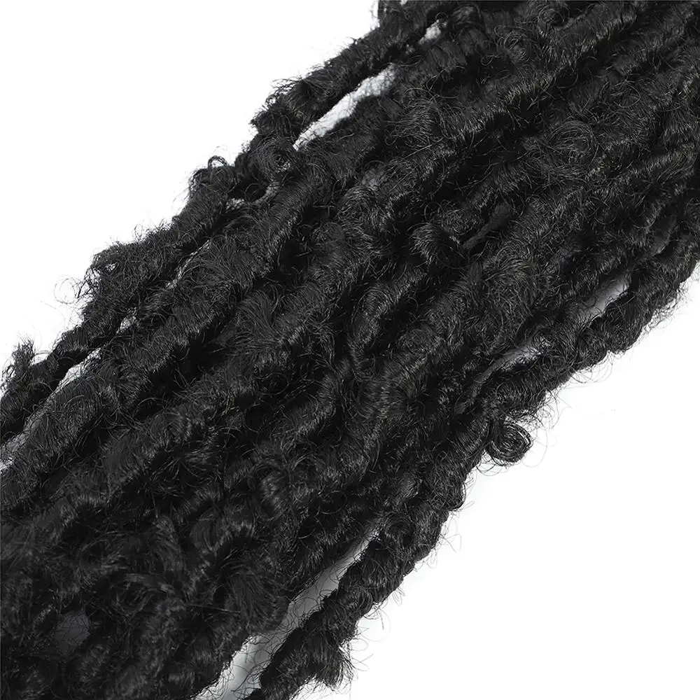 Бабочка Locs накладные волосы на крючке 12 дюймов короткие рваные Боб искусственные