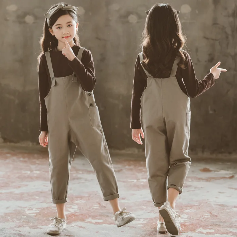 Осенний комбинезон для девочек детская одежда с длинным рукавом комплект одежды