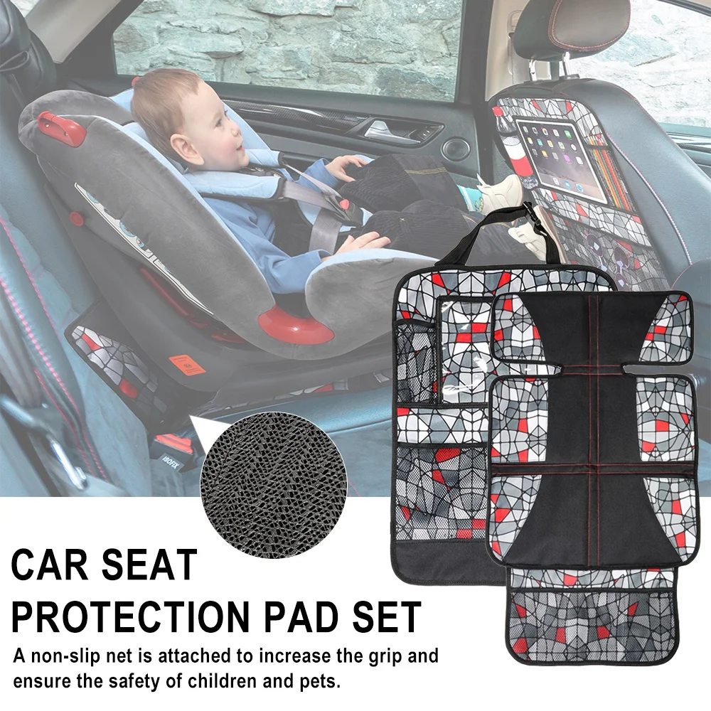 Miglior Set Di Protezioni Per Seggiolino Auto 2 Pezzi Set Di Protezioni Per Seggiolino Auto Per Sedile Posteriore Per Auto Sotto Tappetino Protezione Per Sedile Multi-tasca