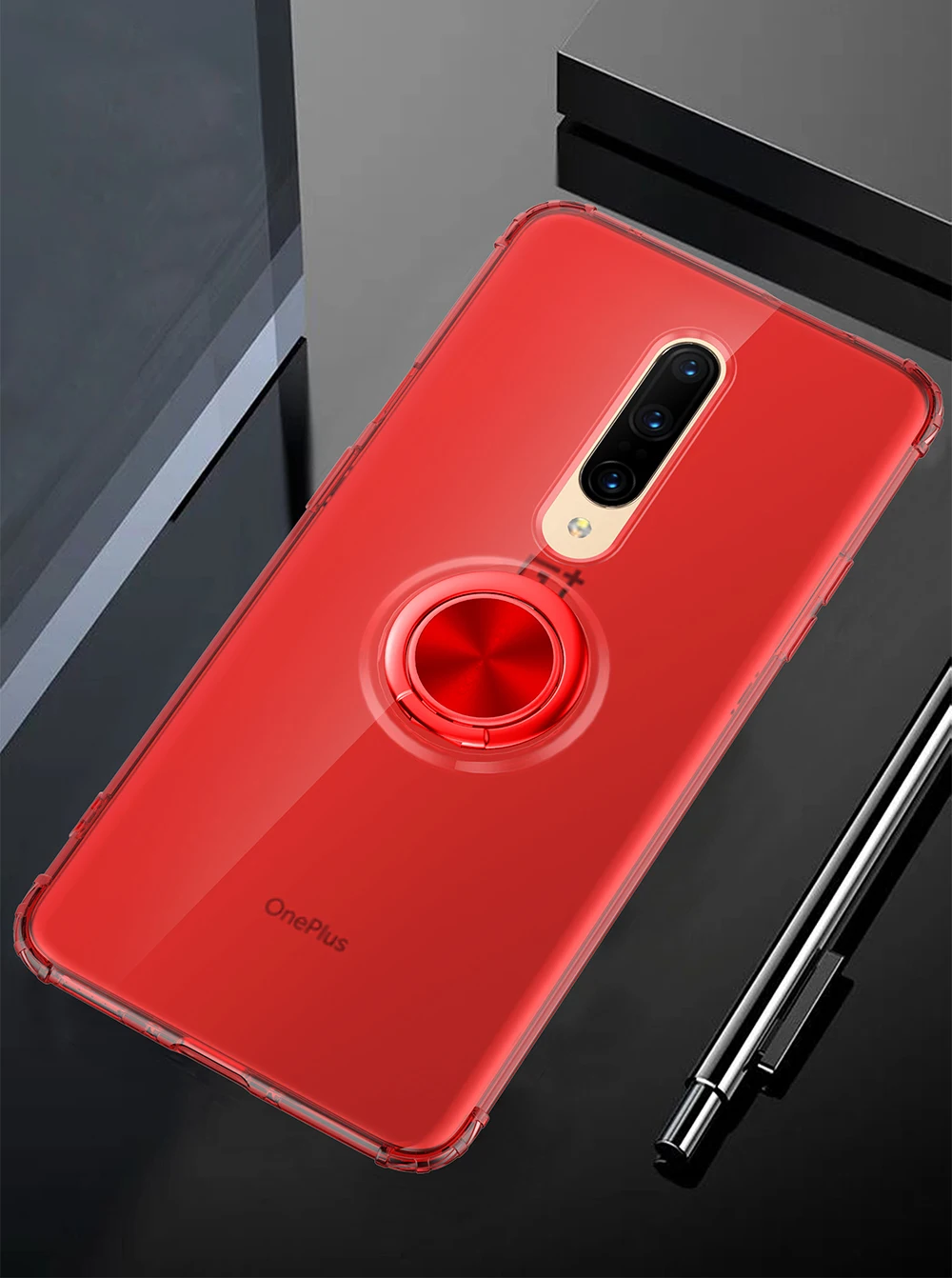 Для Oneplus 7 Pro прозрачный чехол TPU задняя крышка для Oneplus 7 Pro 6T полная задняя крышка чехол магнитный автомобильный держатель пресс-кольцо Capa