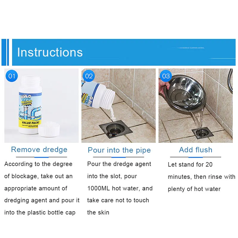 Водопроводное средство очиститель слива раковины туалета кухни удаление
