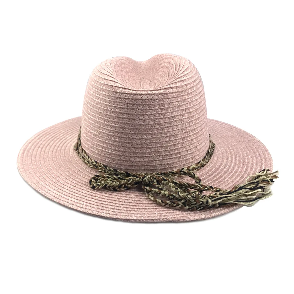 Шляпа-федора женская летняя соломенная Классическая пляжная Панама с широкими