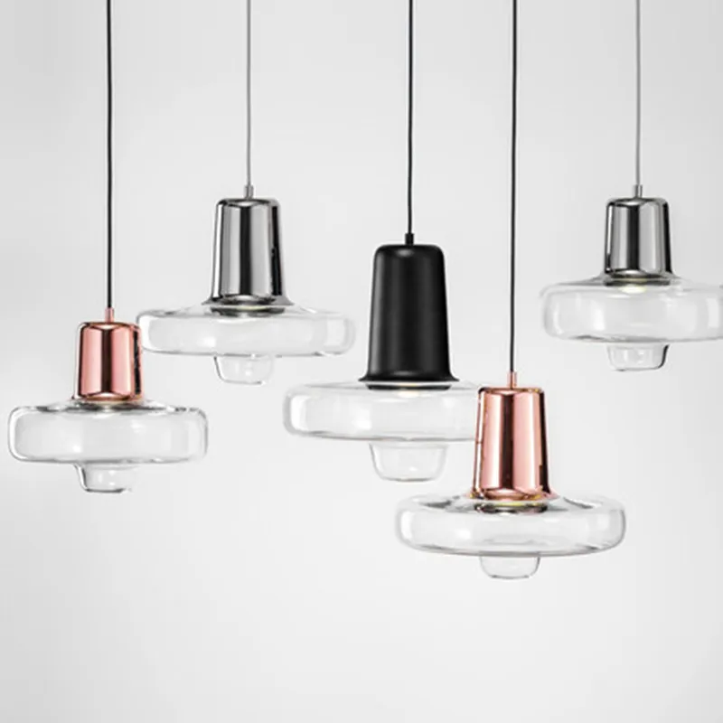 Nordic Modern Minimalist Living Room Lighting Store Bedroom Restaurant Creative Light Luxury Personality Glass Chandelier
