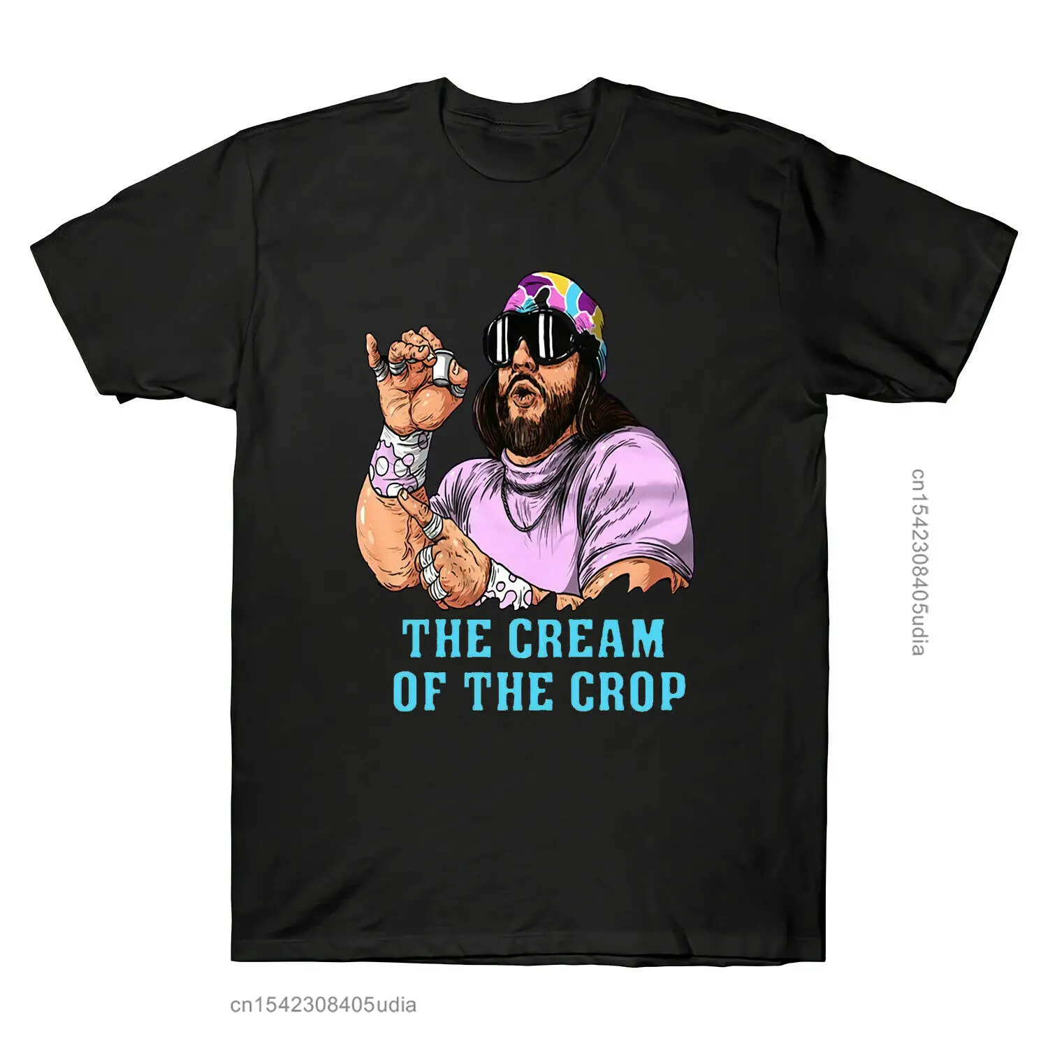 

Macho Savage The Cream Of The Crop Full Color Funny Men T-Shirts Cotton Black Tees Men Printing Tshirt Plus Size T-Shirts Men