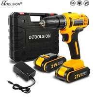 otoolsion new cordless drill 21v max 1500mah lithium battery power tools electric drill rechargeable driver screwdriver for home
