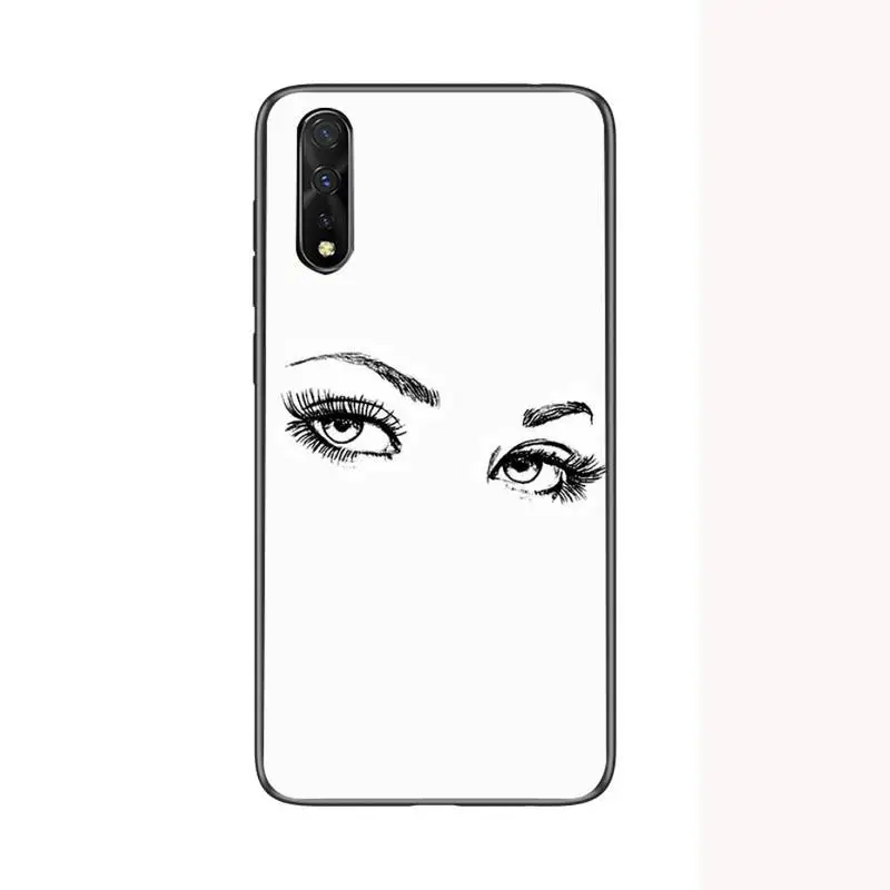 

Eyelash Pattern Girls Makeup Phone Case For Samsung S6 S7 Edge S8 S9 S10 E lite2019 S20 Plus Cover Fundas Coque
