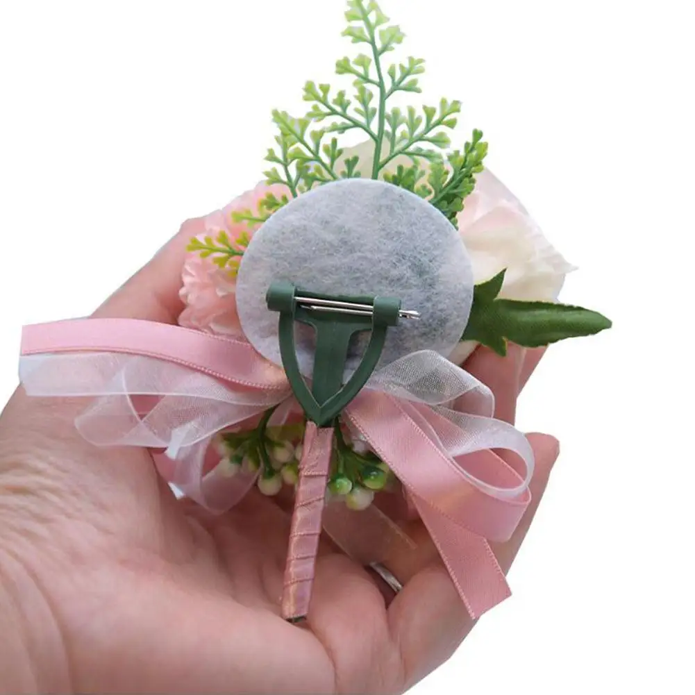 Искусственный цветок форма свадебное запястье корсаж брошь для Невеста и жених