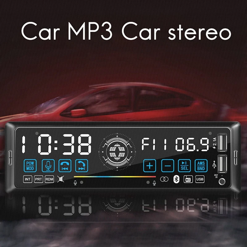 

2 Порты USB 12V голосовой помощник FM жест Управление 1 Din Bluetooth AUX автомобильный Радио MP3 красочные Дисплей